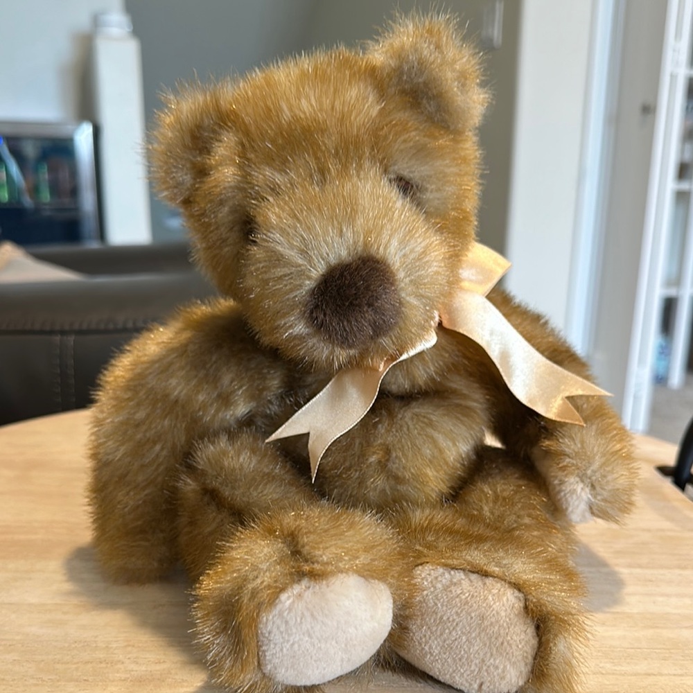 Vintage Ty Classic Plush Baby Ginger The Bear 14" W/Tags-Brown Fur Retired